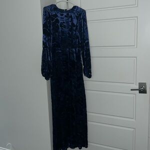 Navy velvet maxi dress